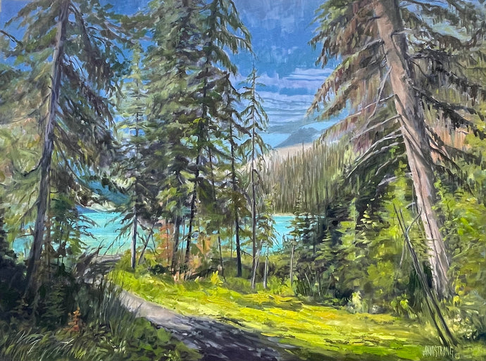 Upper Kananaskis Lake Hike, 30 x 40” oil